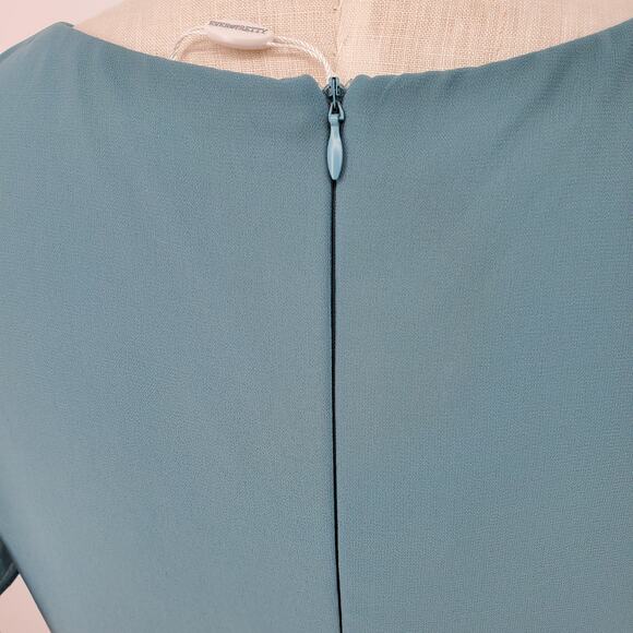 Ever-Pretty Womens Size 14 Blue V Neck Flutter Sleeve Pleated Hi-Lo Dress New - Picture 4 of 9